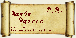 Marko Marčić vizit kartica